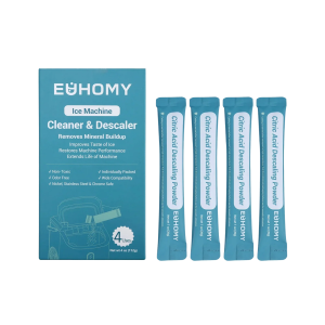 Euhomy Ice Maker Cleaner - Organic Citric Acid. Safe and Odor Free. 4 Individual Packs. Powerful Cleansing